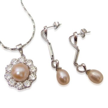 【小樂珠寶】頂級天然珍珠7-8mm套組