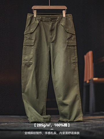馬登工裝 美式復古M51多口袋休閑褲軍事風戰術軍綠色直筒長褲男春