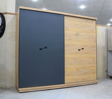 【歐風別館】盧森堡仿古木紋色+灰色八尺衣櫃【基隆至台中免運費】