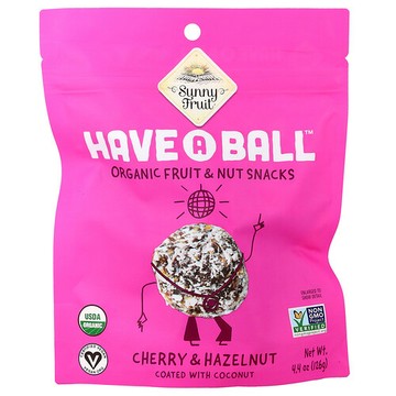 Sunny Fruit, Have A Ball 有機水果堅果零食，櫻桃榛子味，4.44 盎司（126 克）