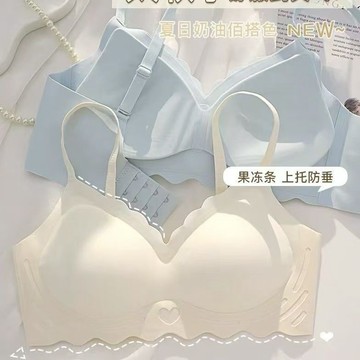 🚀臺灣出貨🚀深蜜無痕內衣女薄款學生無鋼圈美背大胸顯小胸聚攏睡眠胸罩收副乳