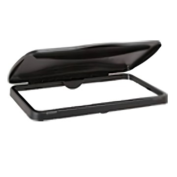 Rubbermaid 樂柏美 SlimJim 通風式垃圾桶 翻蓋  黑色  53.3 x 34.3 x 3cm