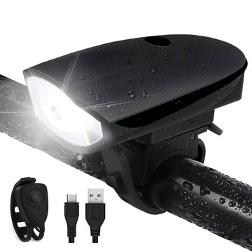 AHOYE XPE高亮防水自行車燈+喇叭 USB充電 (腳踏車燈 自行車車燈)
