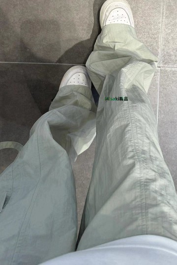 工裝褲女春夏新款高腰寬松百搭運動休閑直筒闊腿褲-Misaki精品