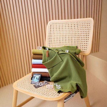 奢級體驗~夏季男女款涼感紗線菠蘿紋針織POLO衫休閑百搭 控價128鑫弘-衣錦男裝