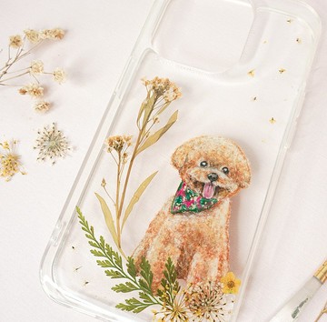 客製化手繪寵物押花手機殼 | 狗狗 貴婦犬