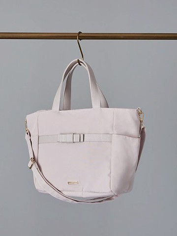 防潑水加工蝴蝶結緞帶兩用手提/肩背包(8A43F0J9400) - Maison de FLEUR