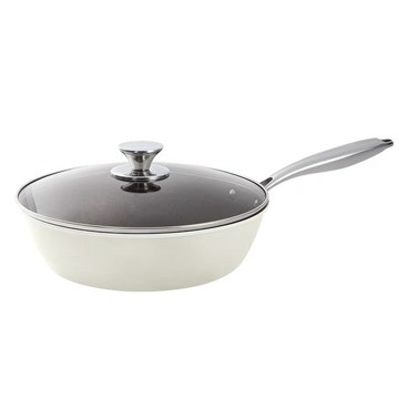 【喜挖】鈦合金炒鍋不粘鍋陶瓷炒菜鍋平底牛排煎鍋電磁爐燃氣明火通用