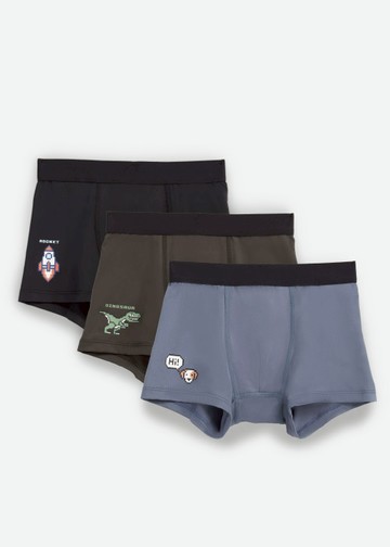 男童三入組_吸濕排汗機能系列．腰帶平口內褲(像素拼圖)