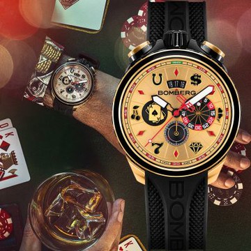 BOMBERG 炸彈錶 GOLDEN CHIP CASINO黃金籌碼計時手錶 新年開運 送禮推薦 BS45CHPPKBA.075-2.12