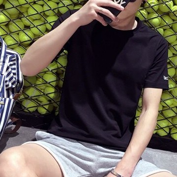 短袖T恤純棉上衣-圓領休閒簡約純色男裝5色73ms36【獨家進口】【米蘭精品】