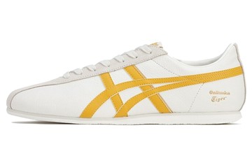 ONITSUKA TIGER FB TRAINER LIGHTWEIGHT BREATHABLE LOW TOP CASUAL SHOES/SNEAKERS WHITE YELLOW