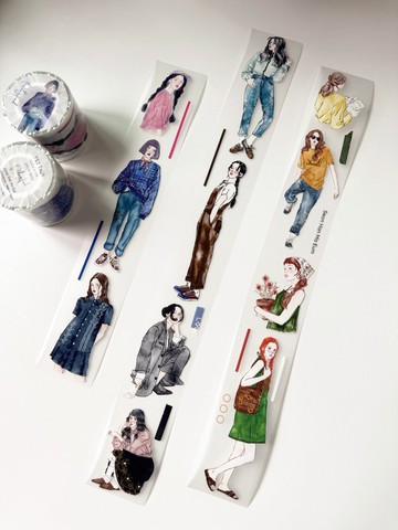 (新款) 玩味霧面PET膠帶 4.5cm X 10M (附白墨與離型紙)