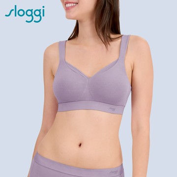 sloggi-清爽律動系列薄紗後扣內衣(小圓V款) 霧紫