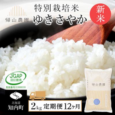 ふるさと納税 知内町 特別栽培米産地直送 ゆきさやか 2kg×12回 《帰山農園》