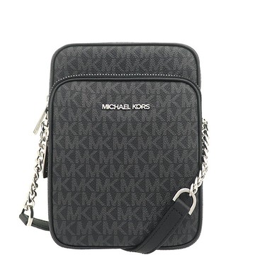 MICHAEL KORS 經典滿版老花斜背包 防刮PVC皮革 側背包 方包 M70118 黑色MK(現貨)▶指定Outlet商品5折起☆現貨【送禮首選★APP下單點數4倍送】