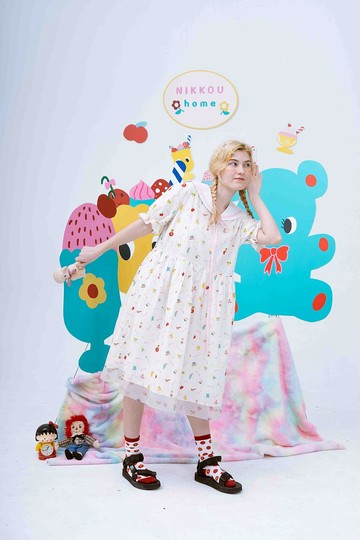 昭和甜品 海軍領蛋糕紗裙 連身洋裝