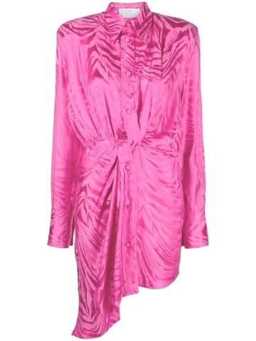 Giuseppe Di Morabito - zebra jacquard asymmetric mini dress - women - Viscose - 38 - Pink