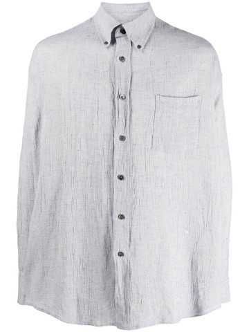 OUR LEGACY - long-sleeve buttoned shirt - men - Mother of Pearl/Cotton/Linen/Flax - 52 - Blue