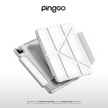 PingGO iPad保護殼 晶透系列 Y折 搭扣款 抗污面板 多角度 側邊裸空 保護套 防摔殼 適用 iPad系列