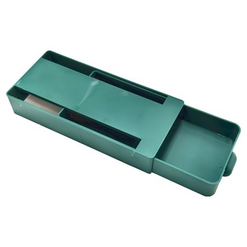 E.dot 黏貼式抽屜收納盒 綠色 20x9x4cm 文具類收納  1個
