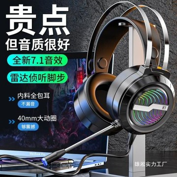 電腦耳機頭戴式耳麥有線電競游戲帶麥克風話筒手機臺式筆記本批發
