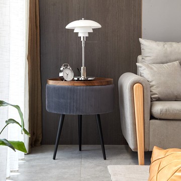 輕奢現代簡約小戶型軟包茶幾家用軟包圓形小茶幾酒店沙發邊幾角幾