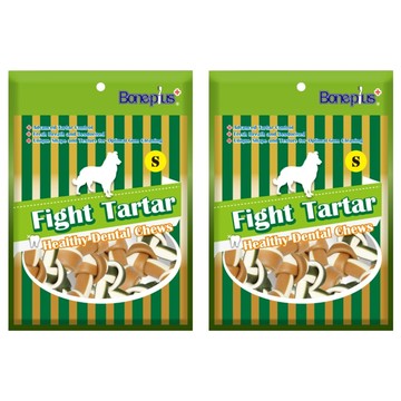 Boneplus 綜合雙色潔牙骨結平裝包 S  綜合  2個  100g