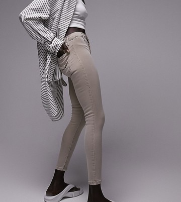Topshop Petite Joni jean in sand-Neutral
