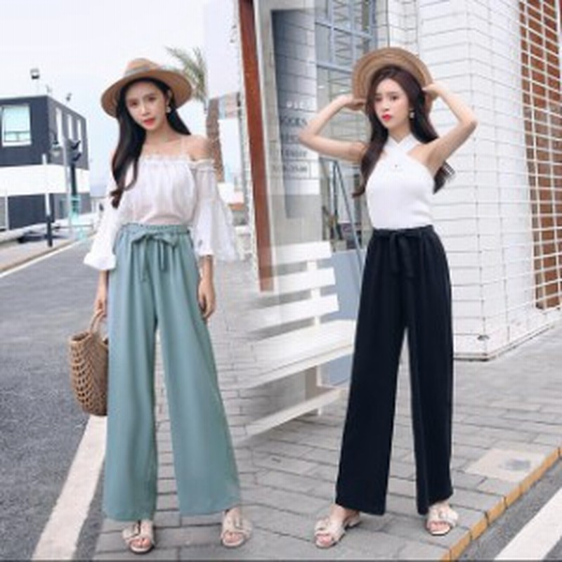 ワイドパンツ レディース 綿100 夏 ボトムス ズボン パンツ コットンチノ カラーパンツ ロングパンツ ハイウエスト 通販 Lineポイント最大1 0 Get Lineショッピング