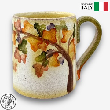 【SOLO歐洲家居】Modigliani 義大利手工陶 380ml 馬克杯 水杯 咖啡杯 酒杯 秋葉系列 義大利進口