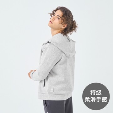 GIORDANO 男裝高彈力連帽外套 彈力空氣棉系列 - 41 花紗海豚灰