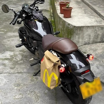 🔥臺灣熱賣⚡️麥當勞摩托車側邊包通用復古巡航踏板自行機車護槓後尾掛物包🎉