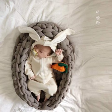 Thelala 垂耳兔棉質連身衣【現貨+預購】寶寶連身衣 兒童 包屁衣 寶寶衣服 嬰兒衣服 新生兒衣服 韓國童裝