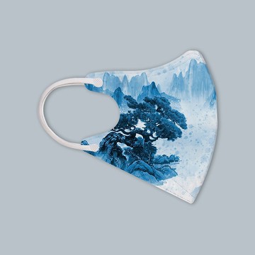 藍鷹牌 N95立體型成人醫用口罩 歲寒三友系列 靜謐藍 10片x1盒