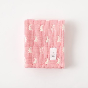 【日本fuwara六重紗毛巾】粉色兔子毛巾