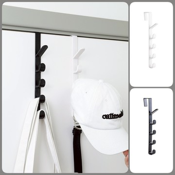 小盟奇商行💖5段門後掛鉤 衣櫃掛勾 掛鉤 掛鈎 收納掛架 門後掛鉤 浴室掛勾 掛衣服 包包掛勾 廚房掛勾 免打孔，5門掛