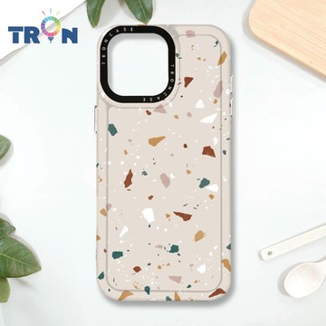 TRON IPHONE 16 PRO MAX 彩色幾何小磨石子B款 MAGSAFE 磁吸 防摔 太空殼 透黑 手機殼