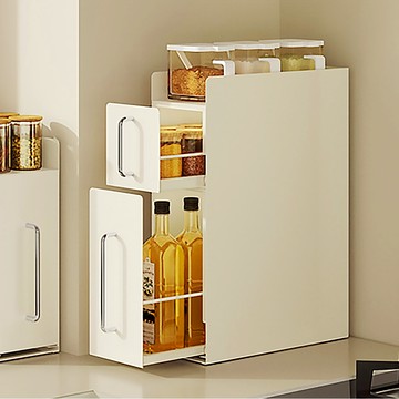 【AOTTO】廚房檯面雙層抽拉收納置物架(調料架 廚房收納 收納櫃)