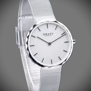 OBAKU 知性美學米蘭時尚腕錶-極光銀(V252LXCIMC)