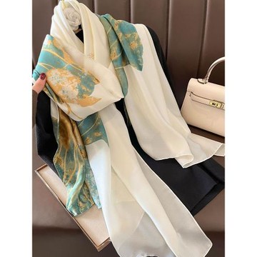 杭州絲綢絲巾女百搭紗巾長款兩用春秋款冬季韓版洋氣時尚圍巾披肩