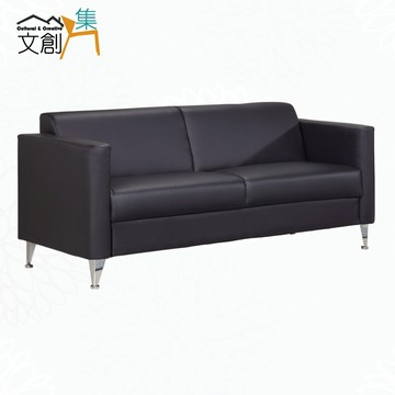 【文創集】班羅透氣皮革三人座沙發椅/辦公椅(客約商品)