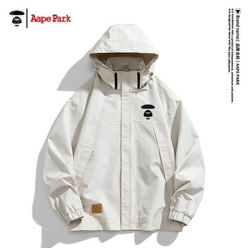 （熱門爆品）（萬人回購好評）【滿額免運】2025新款 Aape Park 連帽夾克  休閒外套 春秋季外套 運動情侶裝 寬鬆上衣 男士潮牌