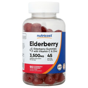 Nutricost, 接骨木果，90 粒調味軟糖