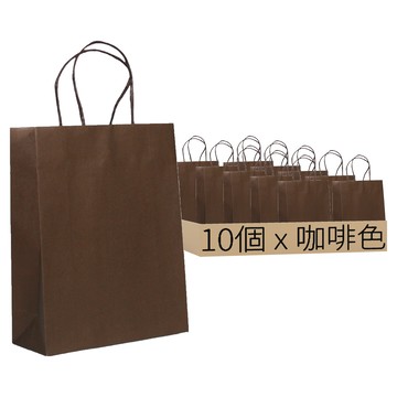 素簡無印純色手提袋  咖啡色  4K  1組