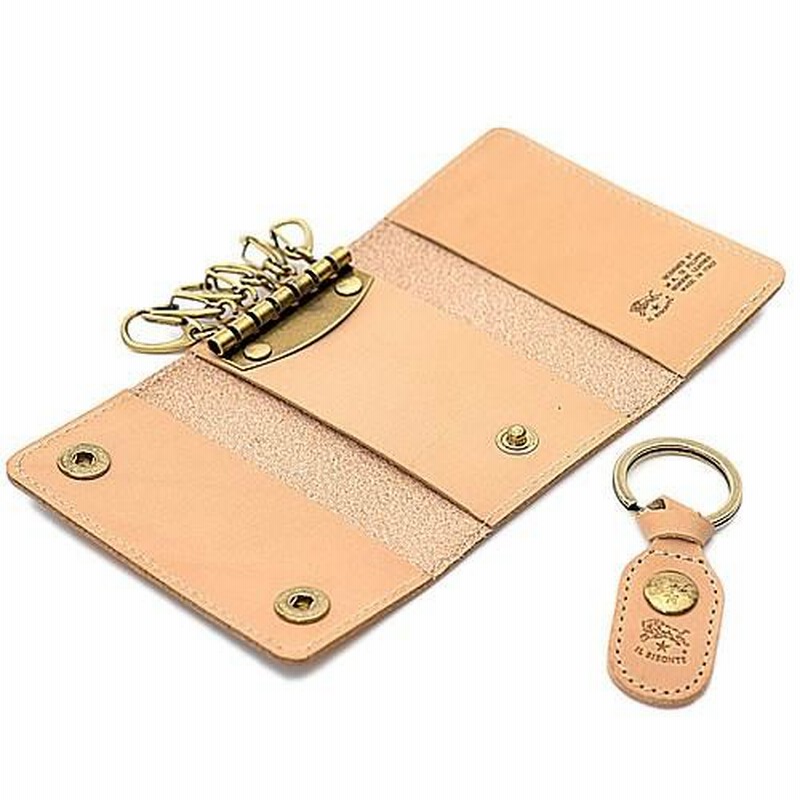 新品 イルビゾンテ 本革 キーケース スマート キーホルダー キャラメル