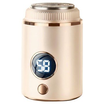 MAXAWEI 數顯電動刮鬍刀 米白色 數顯螢幕顯示電量 輕巧便攜設計  1個