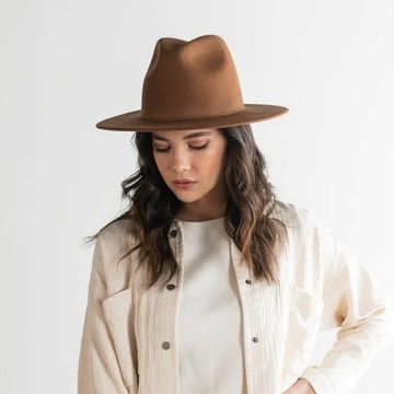 美國 Gigi Pip 英倫女伶 經典羊毛紳士帽 棕 - 61