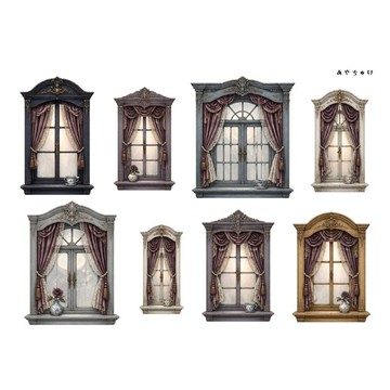【9 月新品】20-150-0188 剪裁紙 幻想復古浪漫喫茶店