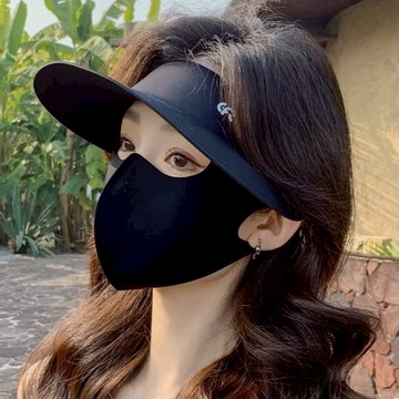 【Fee隔日到貨4色】極簡可拆式冰絲帽檐全臉防曬面罩🔥透氣防護 防曬 帽子女 涼感面罩 秋冬面罩 防曬帽
